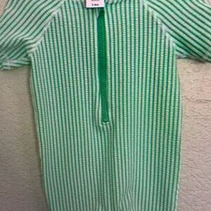 Green Striped Baby Onesie